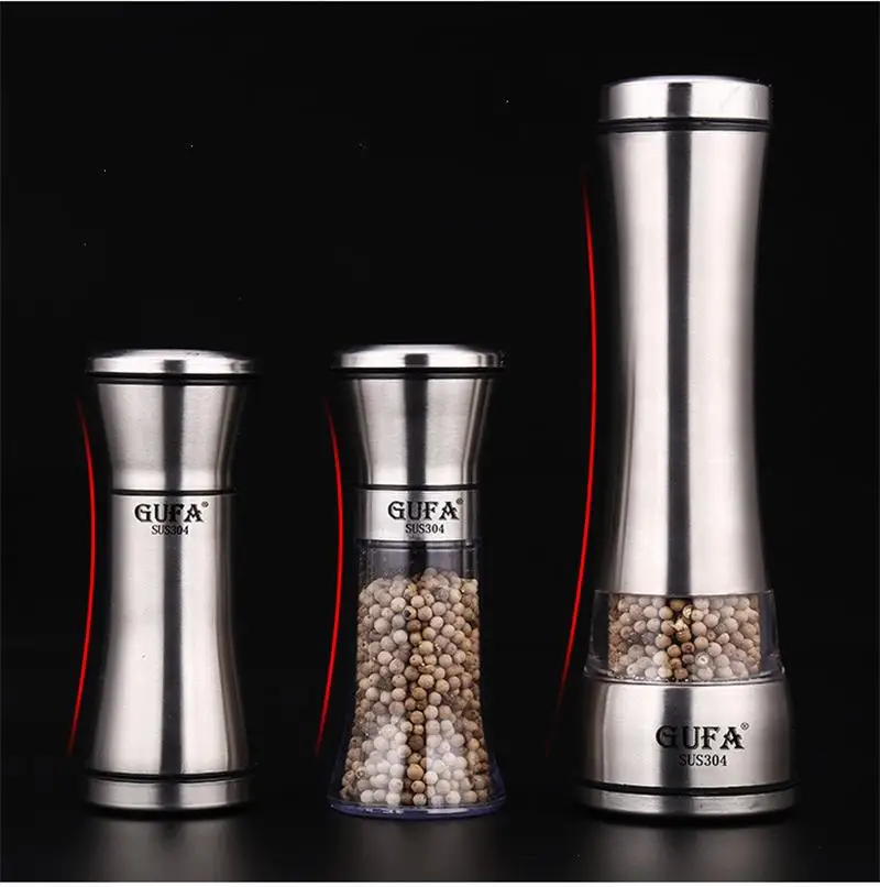 

304 Stainless Steel Manual Salt and Pepper Shakers Herb parsley mill grinder pepper Mill with Adjustable Ceramic Grinder