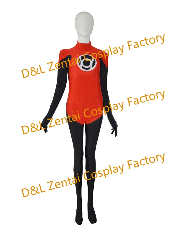 Free Shipping DHL Red Lantern Corps DC Comics Superhero Costume Halloween Party Cosplay Black And R