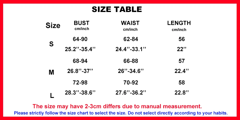 size table