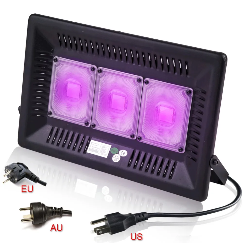 

395nm 150W 220V Led UV Lamp Waterproof Germicidal Disinfection Ultraviolet Cure Metal Detector Subzero Black Light GEL Curing