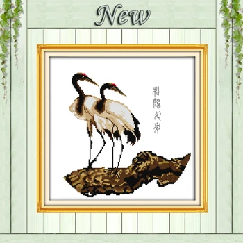 

Longevity crane birds home Decor Counted Printed on canvas paintings Needlework DMC 11CT 14CT Cross Stitch kits Sets embroidery