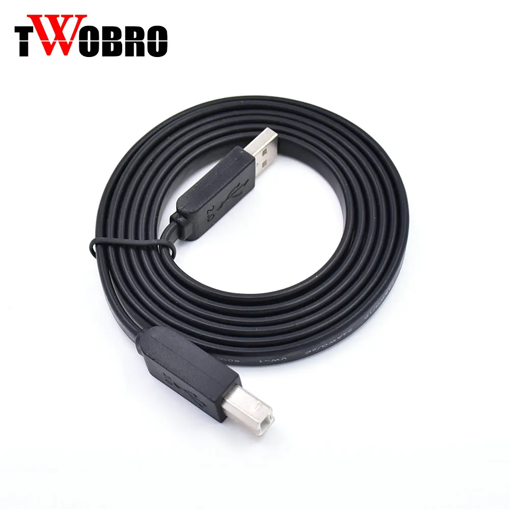 Плоский тонкий кабель для принтера TWOBRO 5 футов 1 м 10 3 USB 2 0 от A до B шнур AM/BM |
