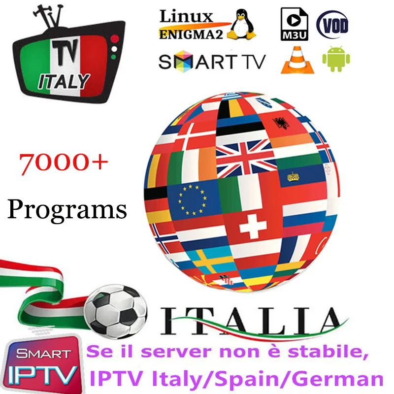 

h96 Italia IPTV M3u Subscription Iptv Italy UK German Mediaset Premium For Android TV Box Enigma2 Smart TV VLC with VOD 12month