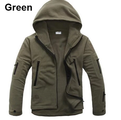 Тактическая куртка из мягкой кожи мужская флисовая подкладка ветрозащитная теплая куртка толстовки Мужская одежда походная кемпинговая ветровка - Цвет: Green