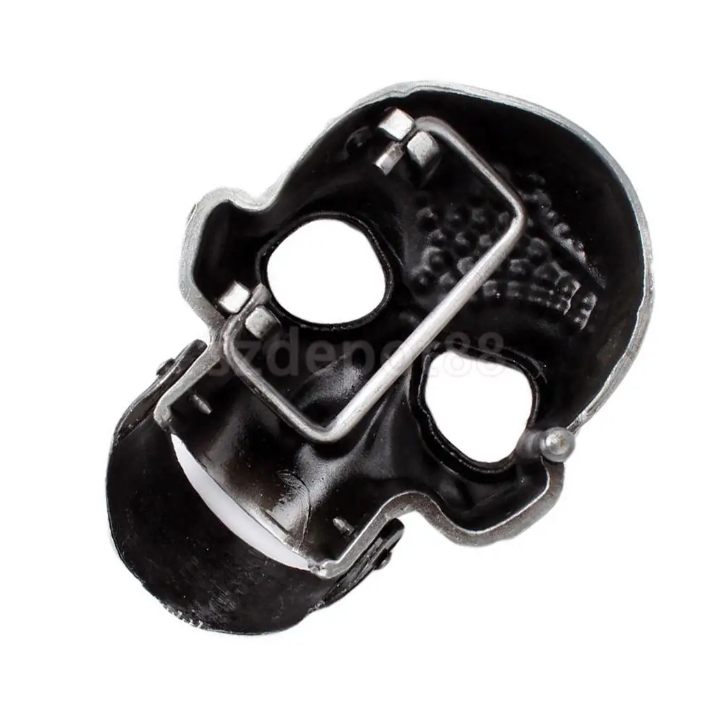 Vintage Western Belt Buckle Skull Head with Hinged Jaw Metal Gothic Punk Rock For Men Business Casual