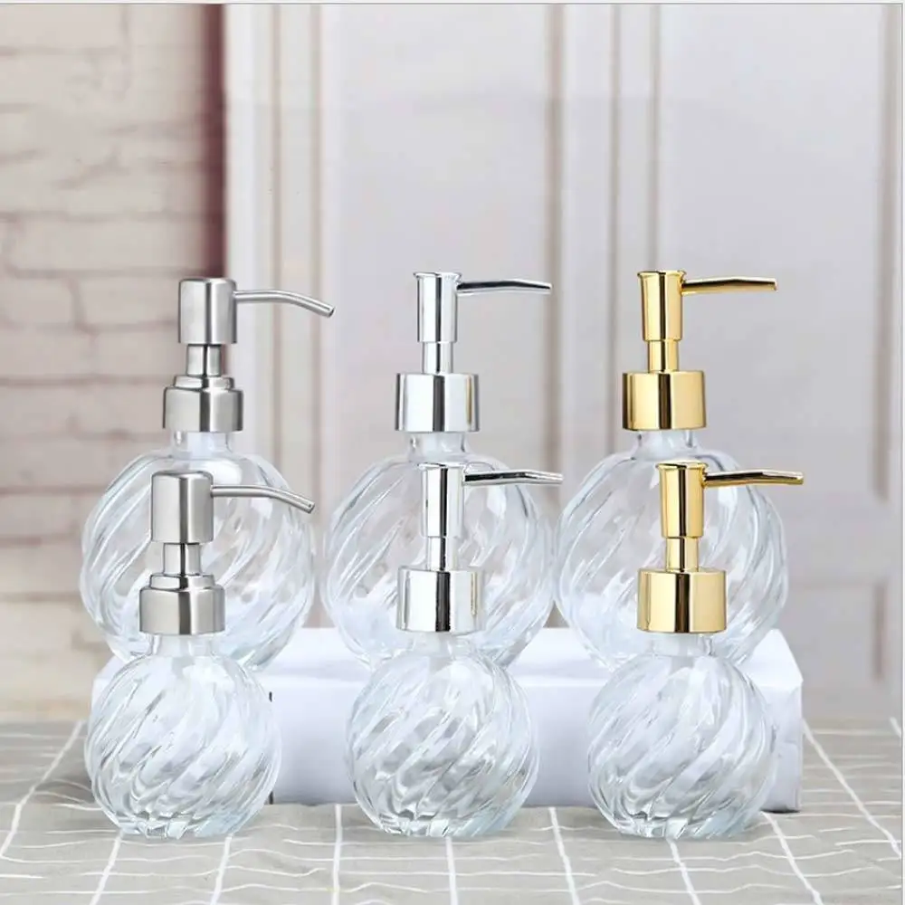

1Pcs 270ML Glass Container With Cosmetics Empty Refillable Bottles Cream Pump Pressed Spray Body Wash Skin Care Shampoo Lotion