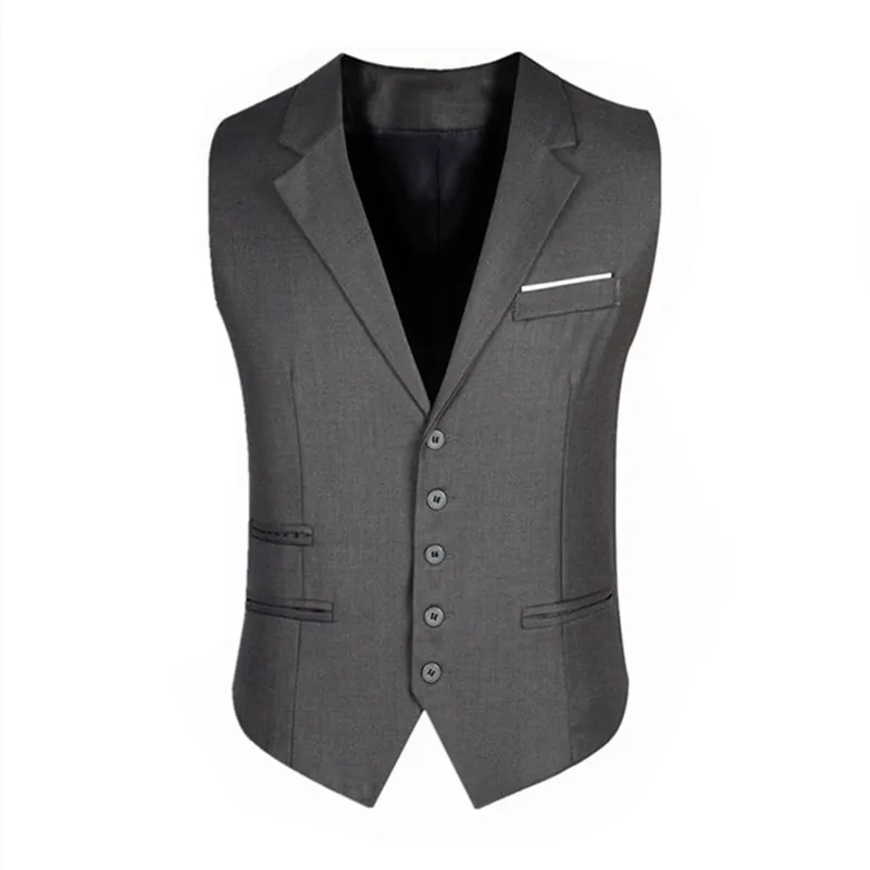 2018 Brand New Fashion Five Buttons Men's Vests Unique Design Solid