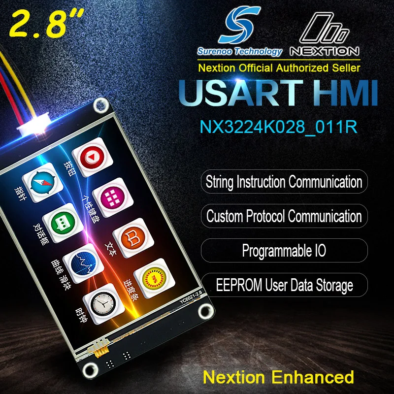 2," NX3224K028 Nextion Enhanced HMI USART UART серийный резистивный сенсорный TFT ЖК-модуль панель дисплея для Arduino Raspberry Pi