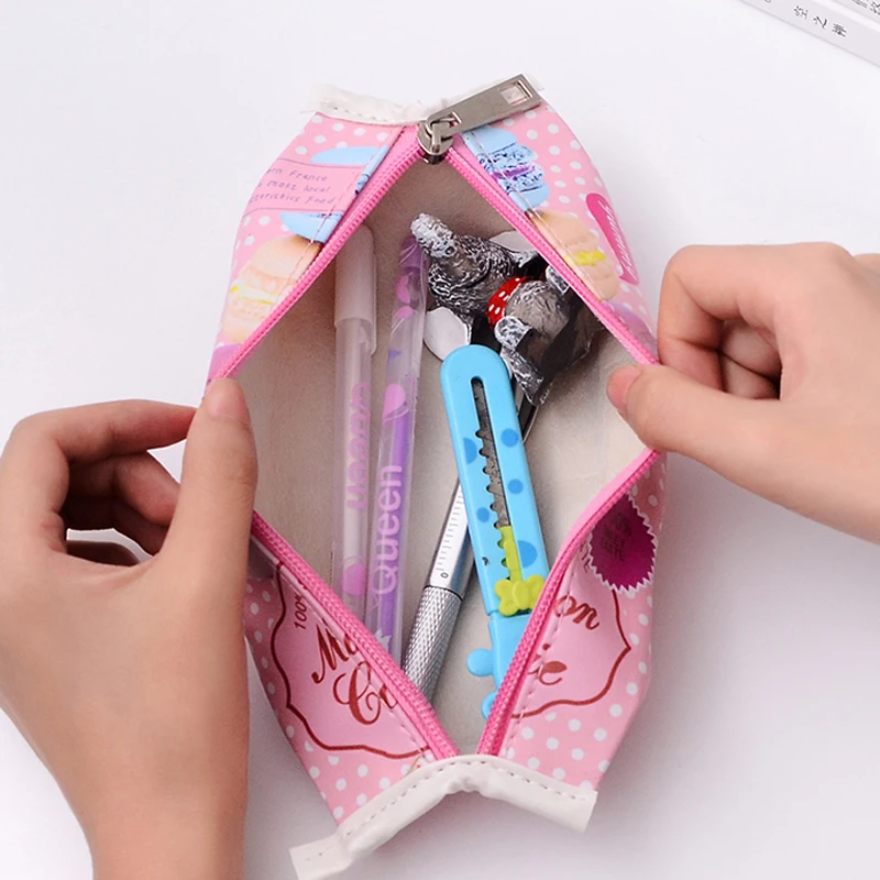 Корейский креативный Чехол Карандаш для девочек из искусственной кожи Kawaii сумка