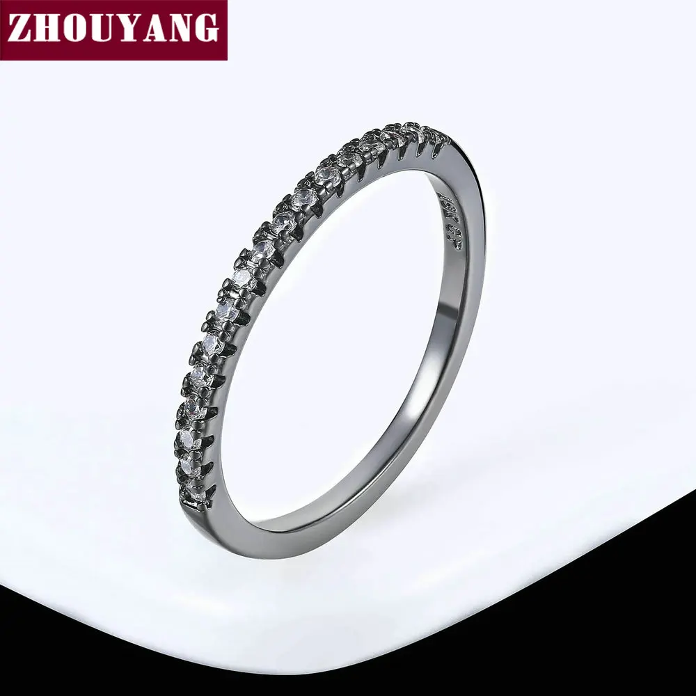 Wedding Ring For Women Man Concise Classical Multicolor Mini Cubic Zirconia Rose Gold Color Fashion Jewelry R132 R133 ZHOUYANG - Image 4
