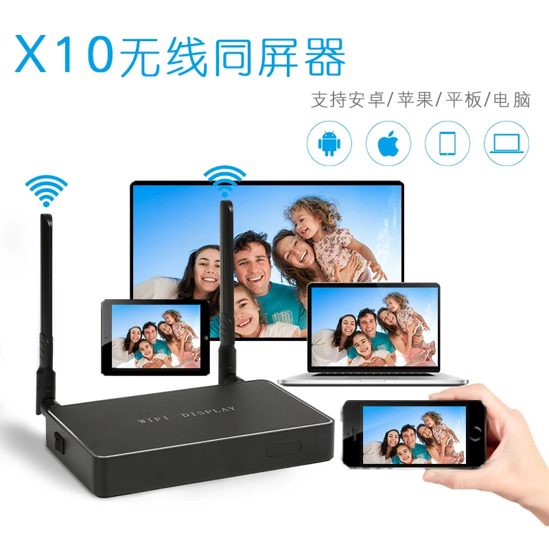 

Full HD 1080P HDMI Media Player VGA+AV Dual WiFi 5dbi Antenna DLNA Miracast Airplay for Smart Phones Android IOS Windows