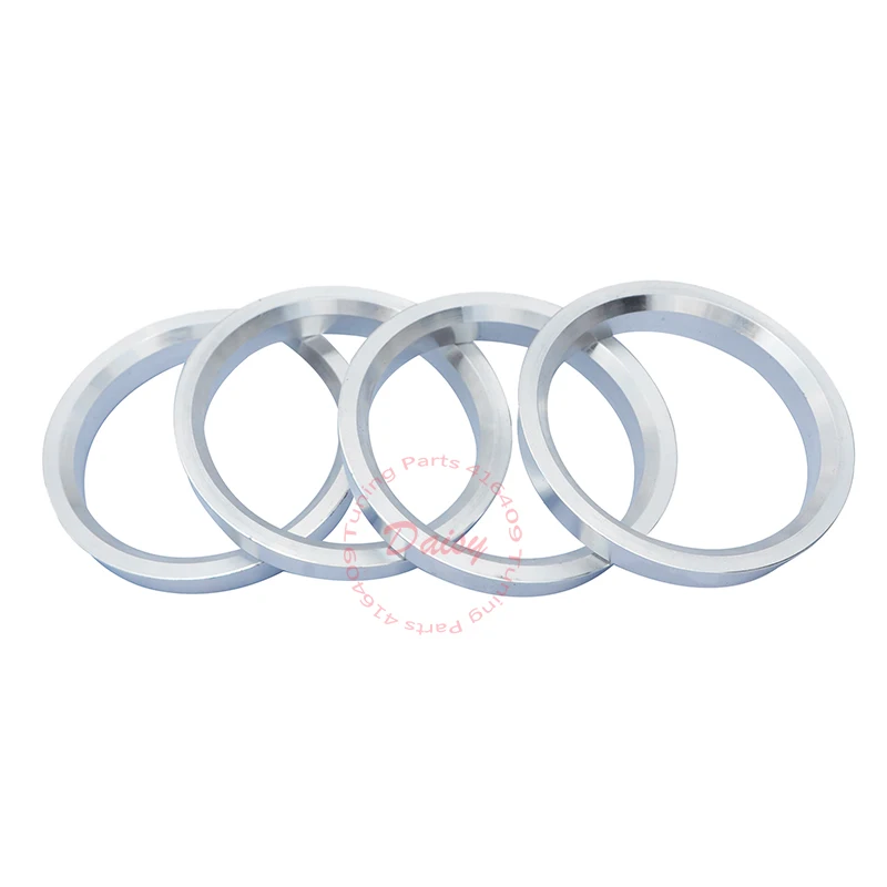 Hub Centric Rings Universal 4PCS Chrome Aluminum Car Wheel Hub Centric Rings Spigot Spacer Set 54.1mm ID To 67.1mm OD
