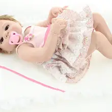 58 см полный силикон reborn baby девочки куклы реалистичные ручной работы ребенок живой кукла для ребенка Ванна Душ игрушка для сна Кукла Коллекция