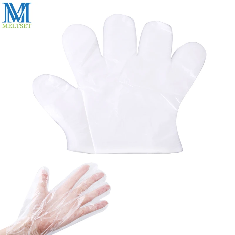 100pcs lot Disposable Plastic font b Gloves b font Transparent Barbecue Film font b Gloves b