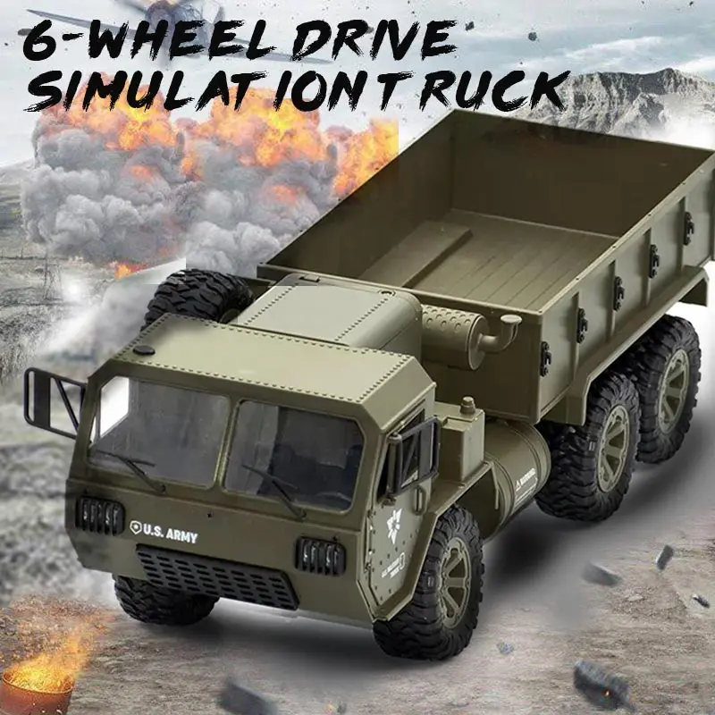 

RC Military Trucks RC Six-Wheel Truck Relax Decor Funny Cool Hobby Collection Durable Army Green Outdoors Cultivate Interest