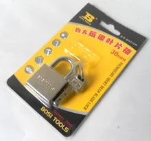 Envío libre BOSI 30mm latón candado maestro de bloqueo con 4 unid llaves