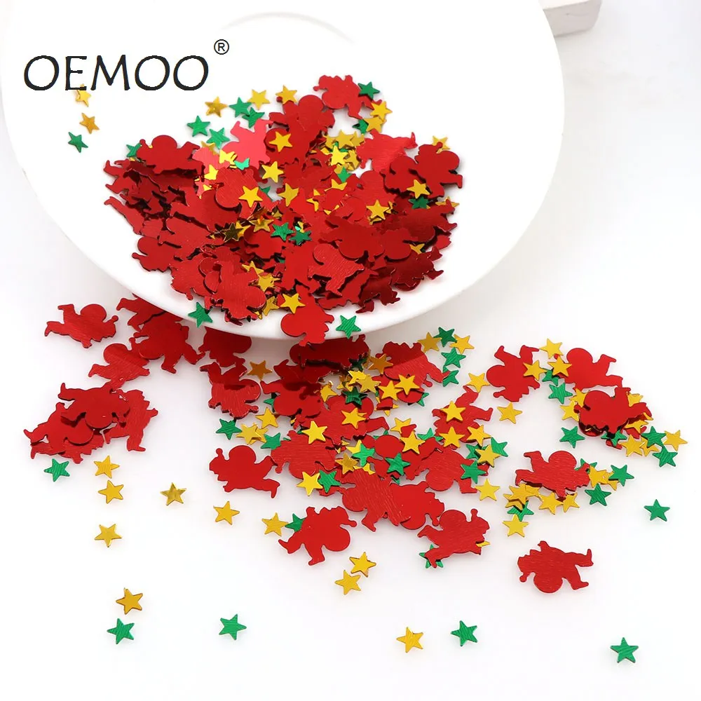 

15g Santa Claus 13*15mm Star 5mm Confetti For Home Party Decoration DIY Scrapbooking Supplies