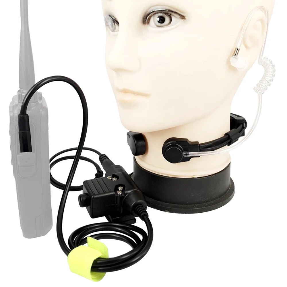 U94 PTT Cable K Type and Nato Heavy Duty Telescopic Throat Vibration Mic for Baofeng Kenwood TYT 4