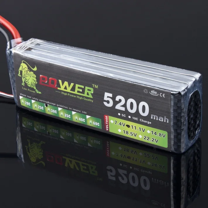 

1pcs Lion Power 3S Lipo Battery 11.1v 5200mAh 35C Battery for RC helicopter RC car RC boat quadcopter register shipping