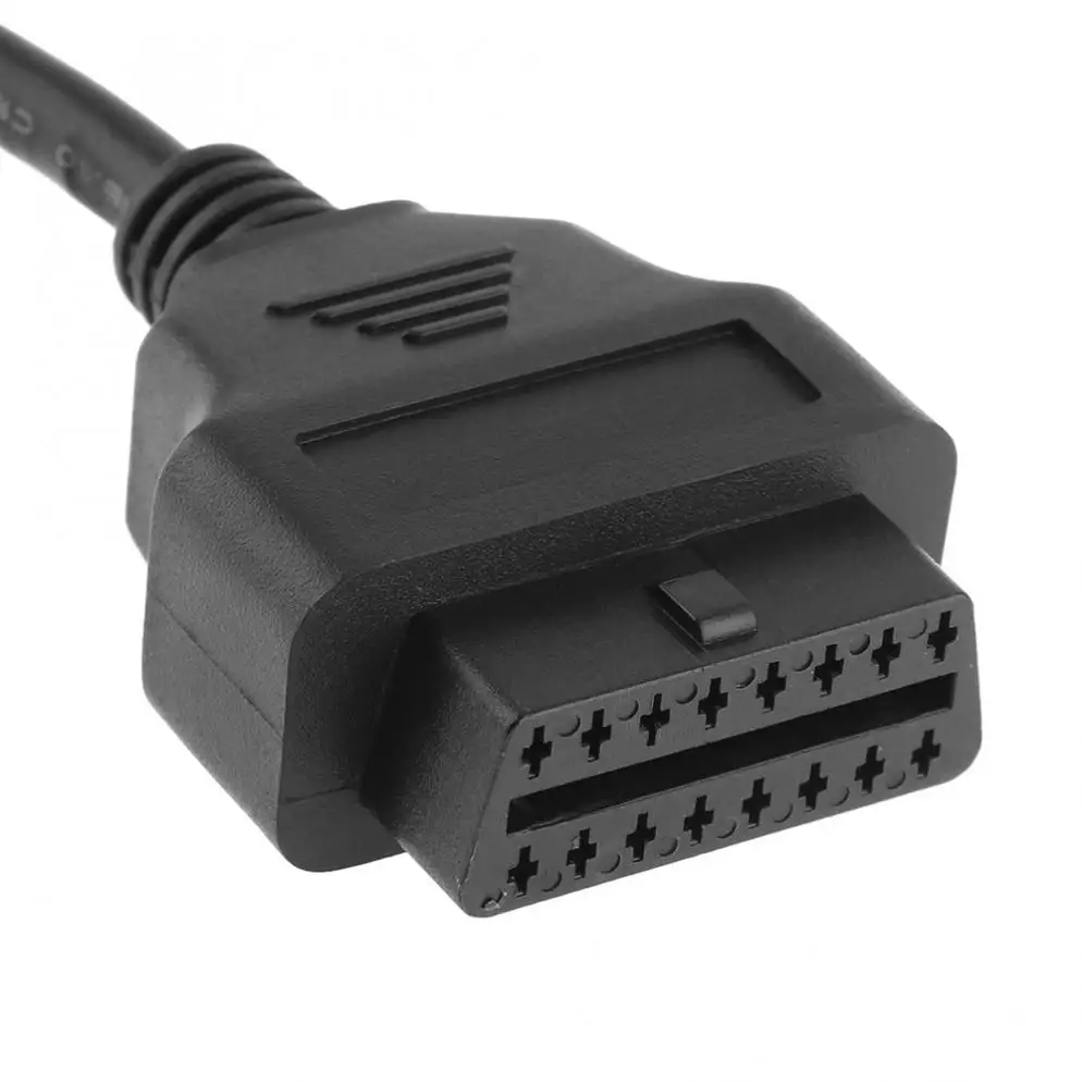 3 в 1 OBD II 90 градусов L Тип 16 Pin папа 2 контактный разъем 37 см Авто Расширенный линия