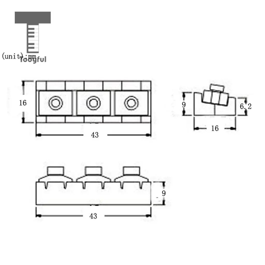 Tooyful Electric Guitar String Locking Nut with Allen Wrench Screws for Tremolo Bridge 43mm