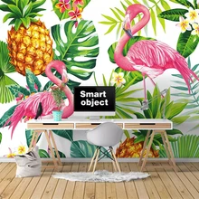Beibehang обои для стен в рулонах Фреска фото обои скандинавские Рисованные тропические растения Фламинго обои для детской комнаты
