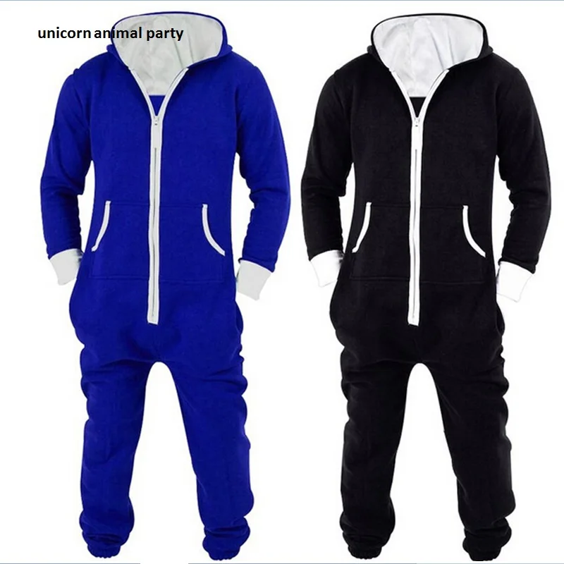 

motion piece men zipper cardigan Hoodie Black Blue Pyjamas One Piece Sleepwear Adult Onesie Women Men Costume Winter Cosplay