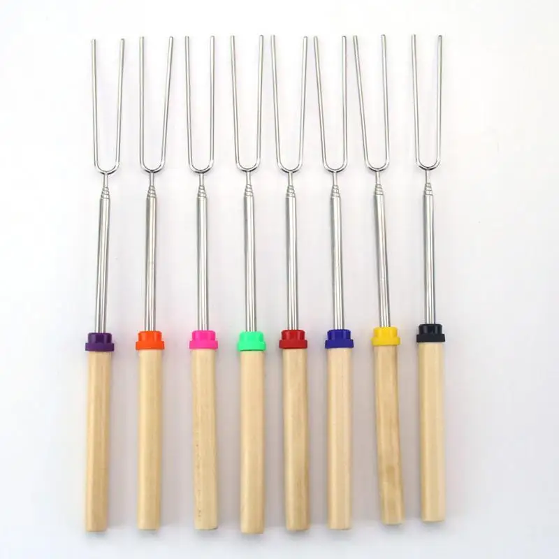 

Barbecue Tools Stainless Steel Meat Grill U Shape Fork Marshmallow Roasting Sticks Outdoor Cooking Corn Holder BBQ Fork Tool New