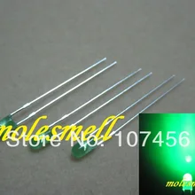 100 шт. 3 мм рассеянный зеленый круглый светодиодный безфланцевый яркий зеленый светильник с линзами для 100 резисторов