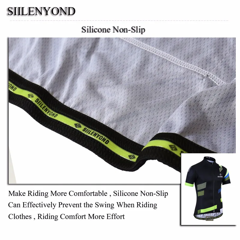 SIILENYOND, черный, зеленый, Джерси, нагрудник, шорты, одежда для велоспорта, одежда для велосипеда, быстросохнущая, одежда для горного велосипеда, комплект для велоспорта