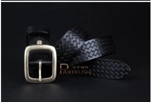

Free Shipping,men's Brand Classics 100% natural cow leather copper buckle belt.OL office genuine leather fashion man belts