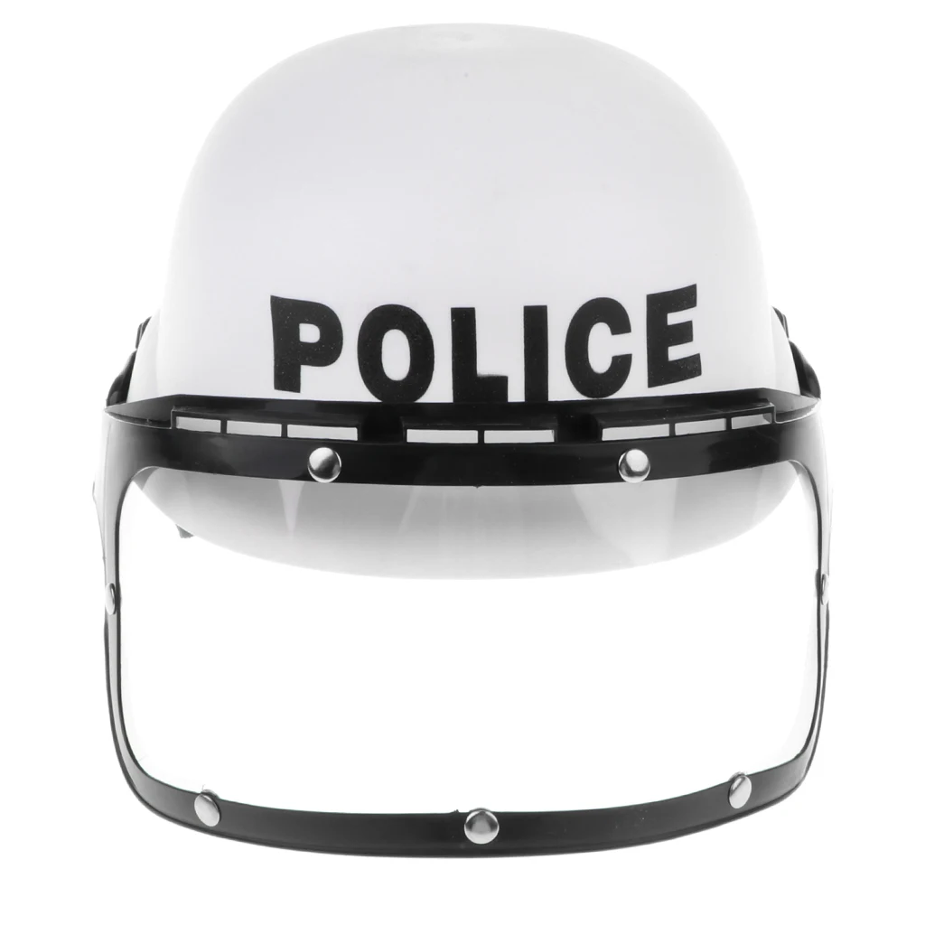 Kids Cop Motorcycle Hat Riot Helmet - Police Hat Fancy Dress Costume Pretend Game