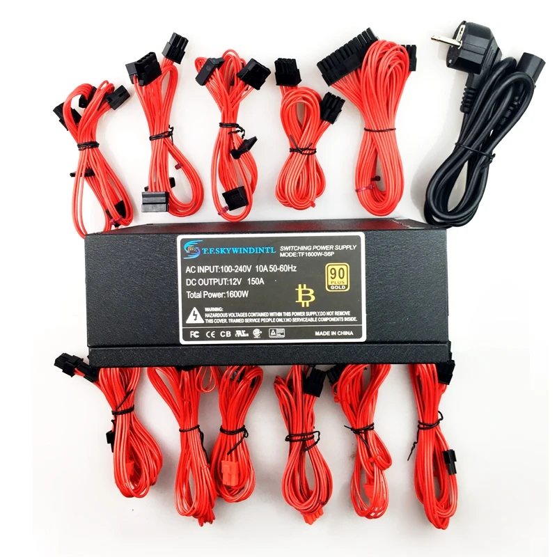 Блок питания для майнинга биткоинов Eth Rig RX480 rx470 1600 110 Вт 220 В|computer power|computer power supplypower