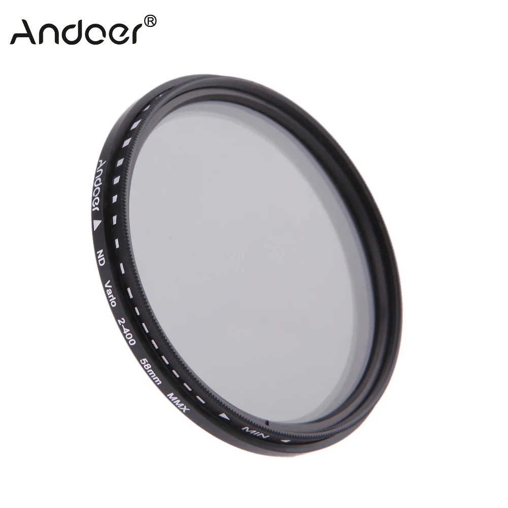 Andoer 49 мм-82 мм ND Фильтр фейдер нейтральной плотности Регулируемый ND2 до ND400 переменный фильтр для Canon Nikon DSLR камеры 58 мм
