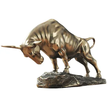 

37.5cm Creative Cattle Statue Ox Home Decor Living Room Art Sculpture TV Cabinet Ornament Crafts Abstract Animal Figurine R1369