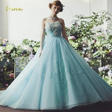 Loverxu без бретелек ТРАПЕЦИЕВИДНОЕ Пышное Платье с аппликацией из бисера без рукавов, с рюшами, с коротким шлейфом, милые вечерние платья большого размера для выпускного вечера 16