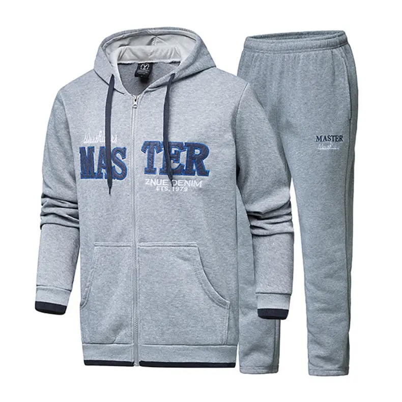 Spring Tracksuit Sets Male Casual Hooded Couple Fleece Cotton Women Sweatshirts Sportswear Suits Female Zipper Cardigan+Pant 3XL 3
