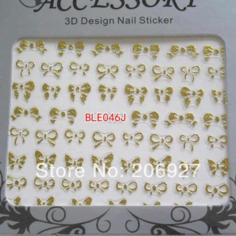 2PCS BLE046J Gold Nail Art Cute Cartoon Sticker Nail Art Stickernail