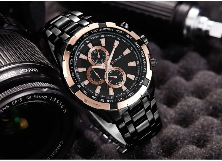 CURREN new watches men top luxury brand Quartz Fashion casual Wrist watch mens Waterproof full steel mens sports watches clock