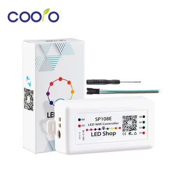 

DC5-24V SP108E LED SPI Wifi Pixel IC Controller by Smart Phone APP Wireless Control WS2812B WS2813 SK9822 SK6812 RGBW LED Strip