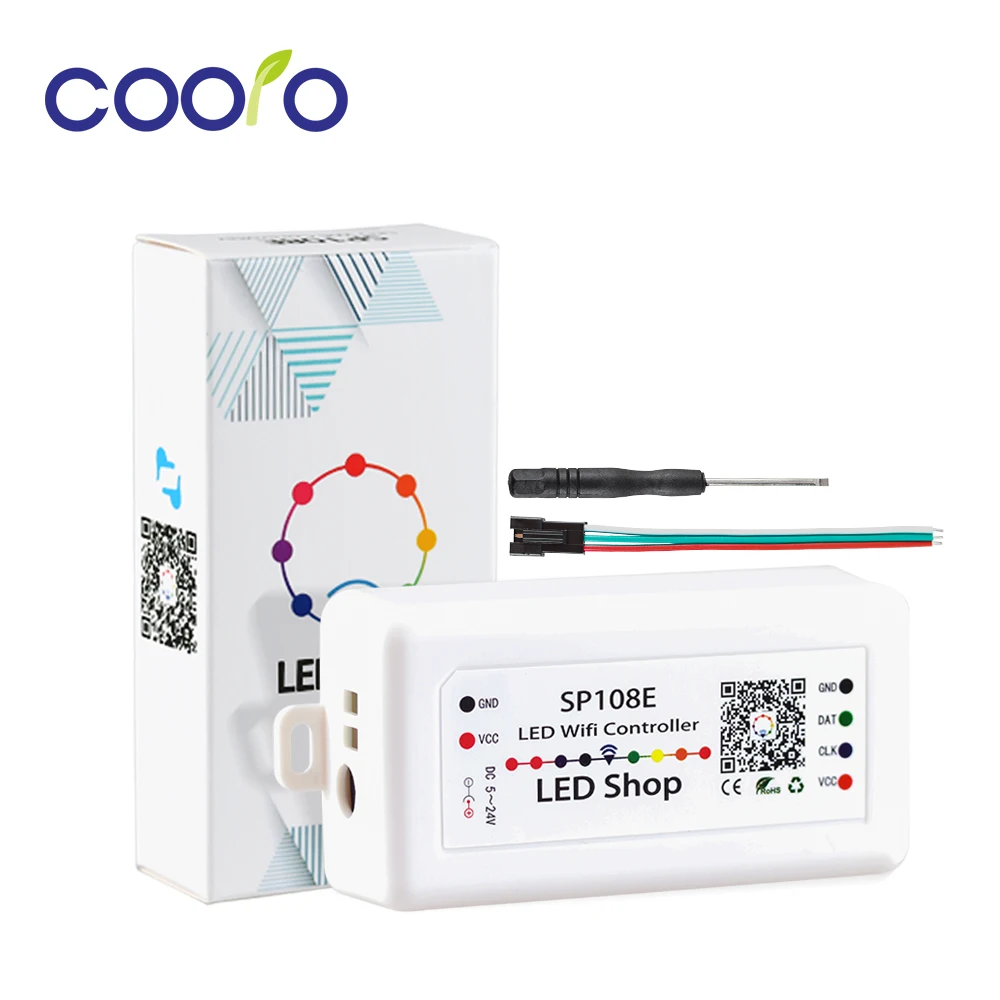 DC5-24V SP108E LED SPI Wifi Pixel IC контроллер с помощью приложения для смартфона Беспроводное