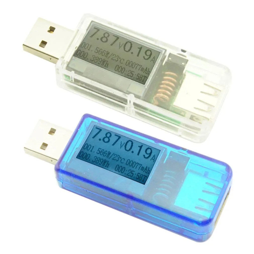Портативный USB Тестер 12 в 1 Цифровой вольтметр постоянного тока амперимитатор