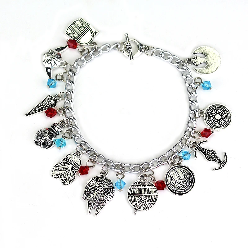

Movie Star Wars Series Charm Bracelet Accessories Retro Alloy Combination crystal Jewelery Chain Bracelet men & women