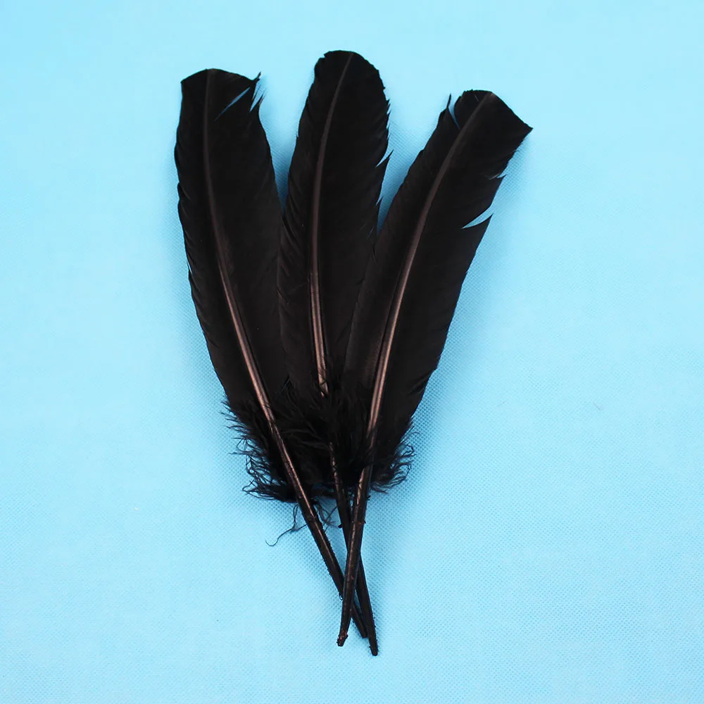 Free shipping 50pcs wholesale 25 30cm black color real natural turkey