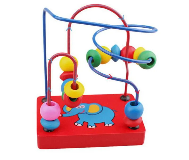 MOTOHOOD  11813.5cm Building Blocks Toys For Kids Animals Elephant Bead Roller Coaster Baby Wooden Toys Christmas Gift (3)