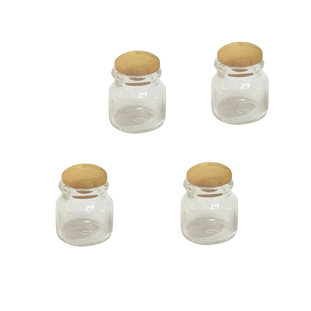 1:12 Scale Dollhouse 4Pcs Miniature Candy Bar Food Jar Kitchen Decoration YJUS