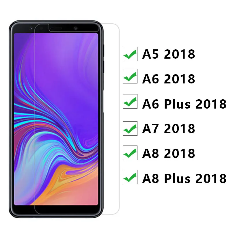 Защитное стекло для samsung A5 A6 A7 A8 Plus закаленное стекло для Galaxy A 5 6 7 8 5a 6a 7a 8a Защитная пленка для экрана телефона