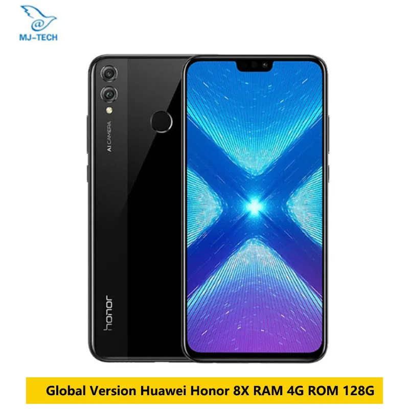 Global Honor 8X ram 4G rom 128G 6 5 дюймов android 8 1 смартфон 2 ГГц четыре ядра 20 МП 3750 мАч LTE