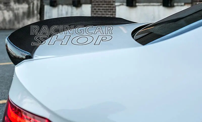 V Style Real Carbon Fiber Trunk Boot Spoiler Wing Lip Fit For Mercedes Benz W204 Coupe 2-Door C200 C250 C300 2012UP