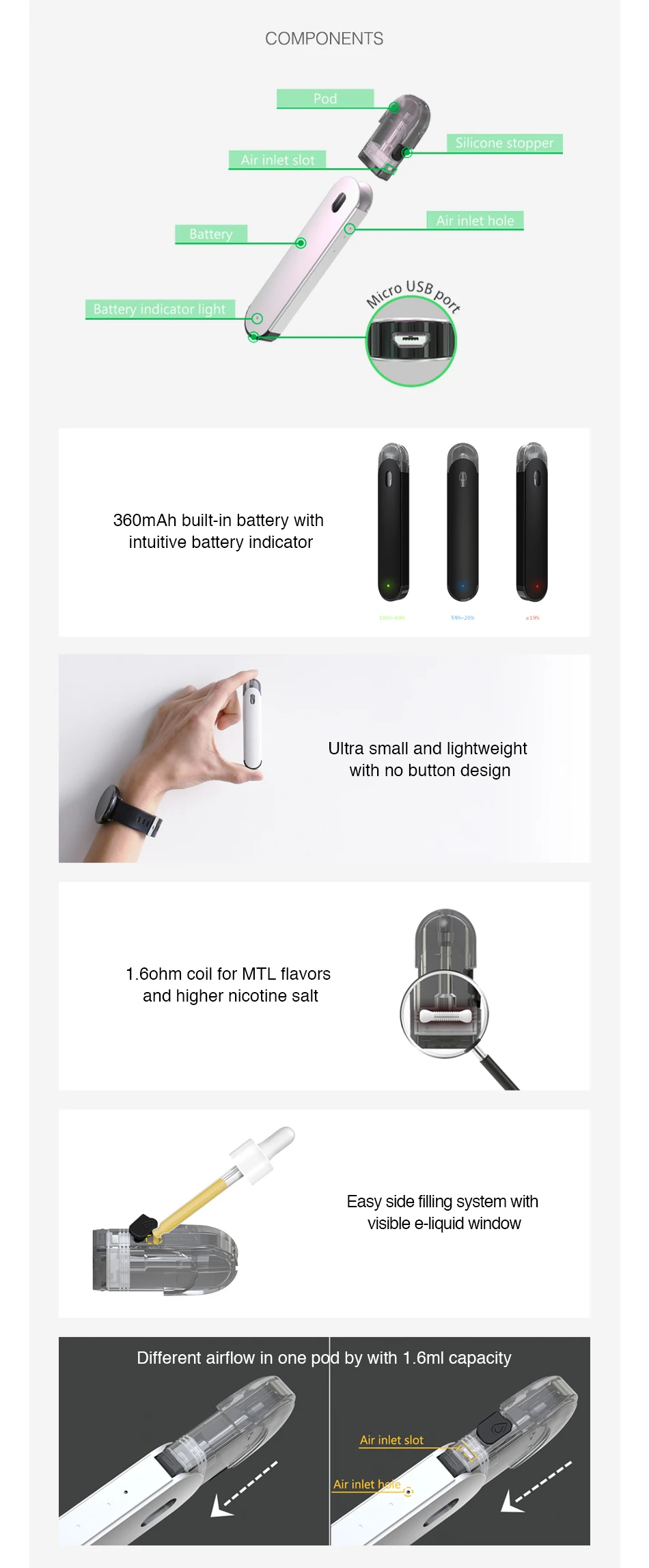 Eleaf Elven Pod Starter Kit 360mAh